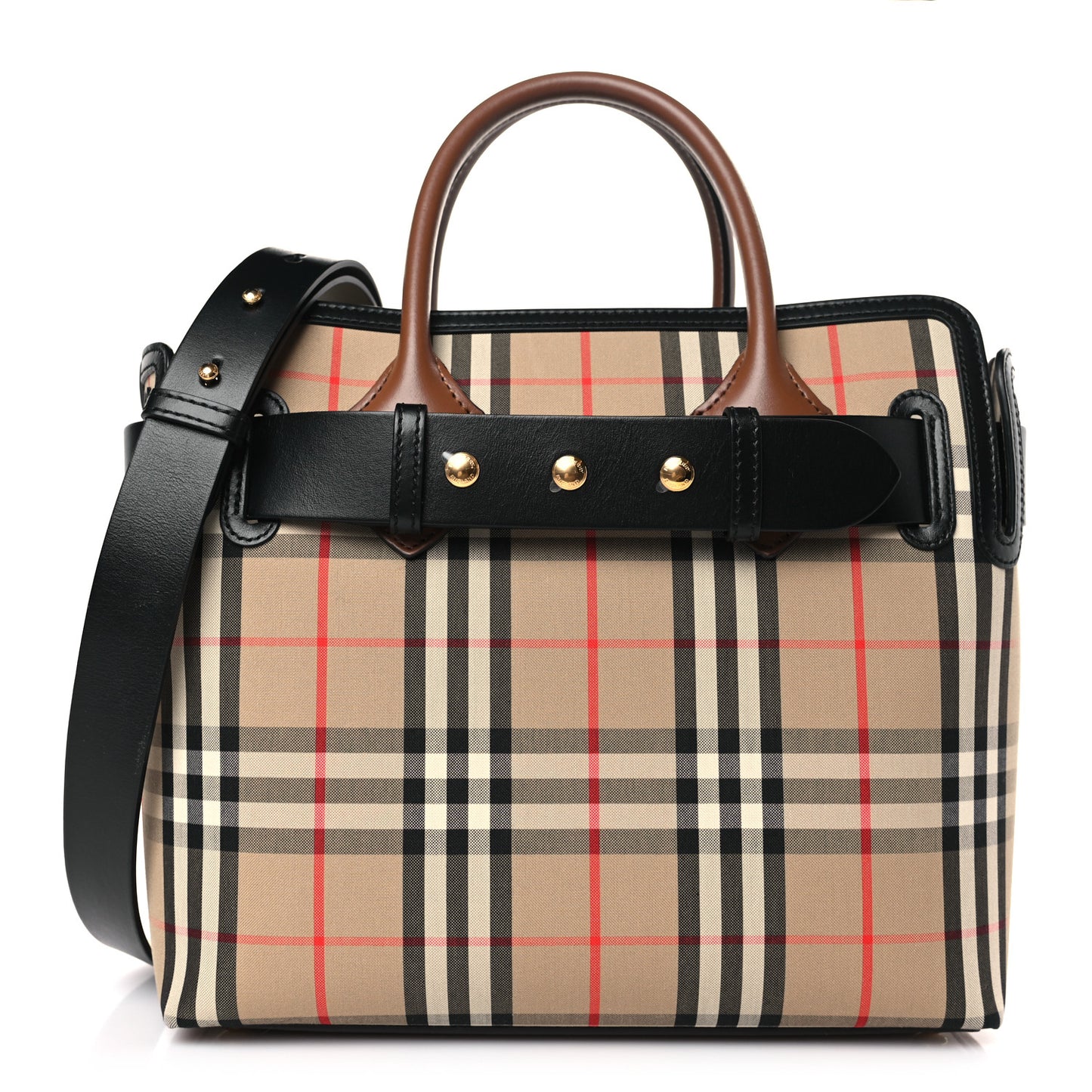 Calfskin Vintage Check Triple Stud Mini Belt Bag Archive Beige