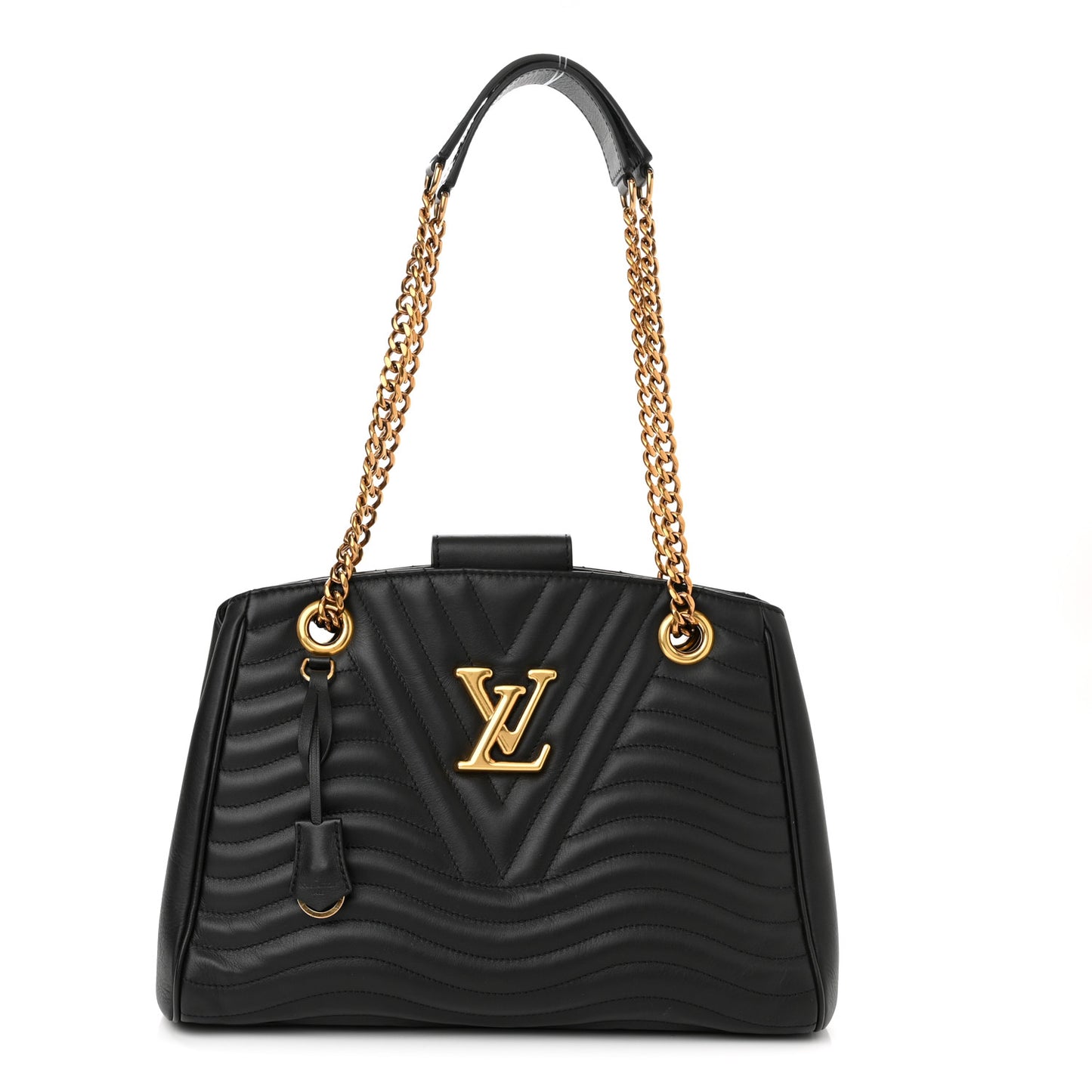 Calfskin New Wave Chain Tote Black