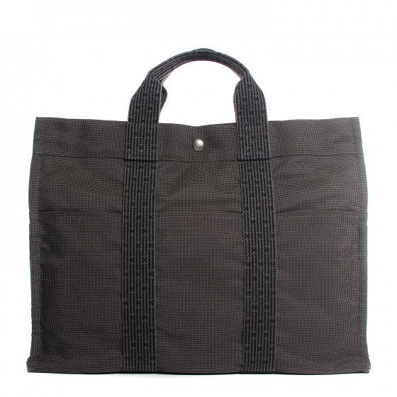 Hermes Canvas Herline MM Tote Grey 1 of 26