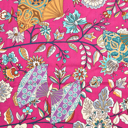 Hermes Cashmere Silk Fleurs et Papillons de Tissus Scarf 140 Fuchsia 3 of 6
