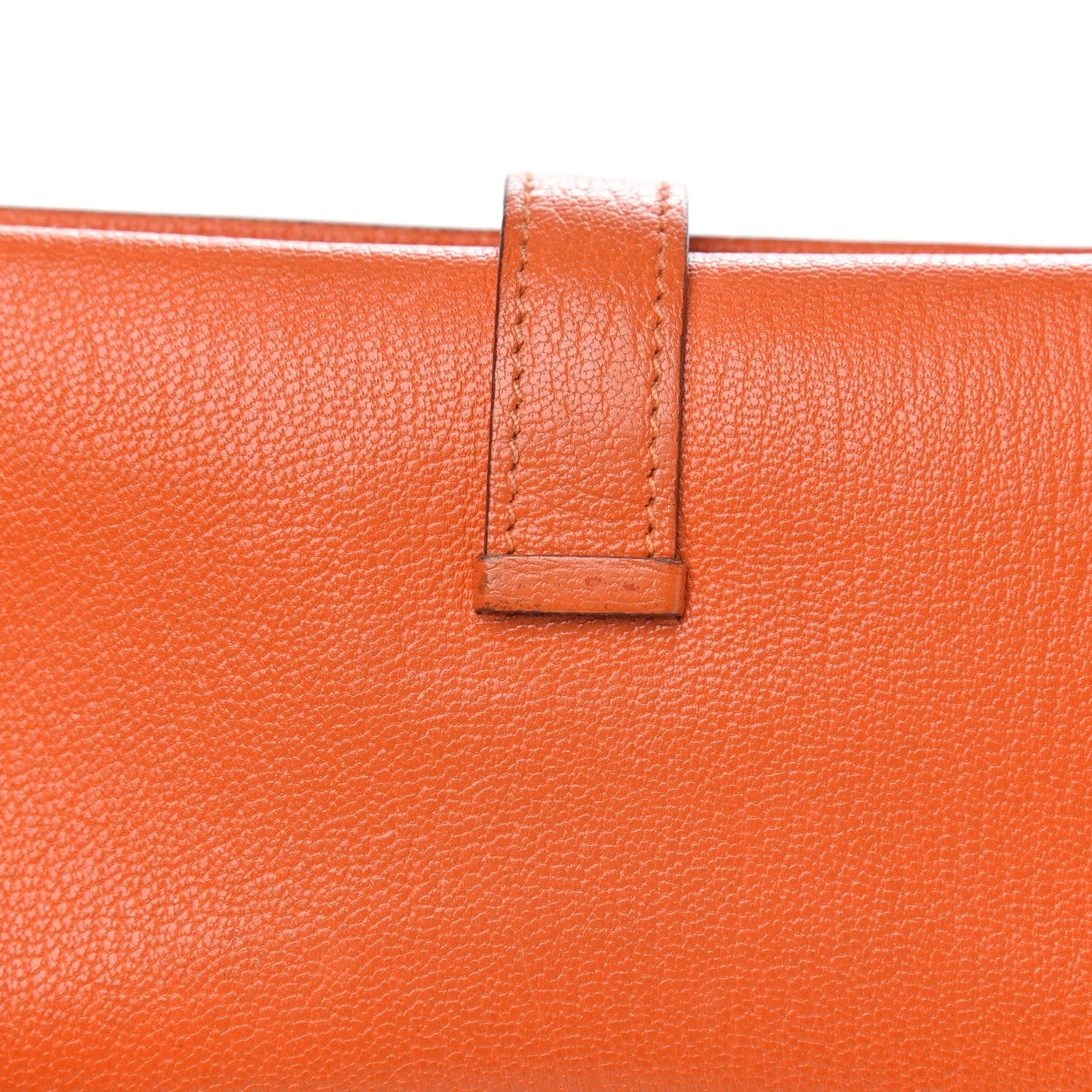 Hermes Chevre Mysore Tri-Fold Bearn Wallet Orange 7 of 8