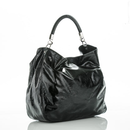 Saint Laurent Textured Patent Large Roady Hobo Black 3 of 7