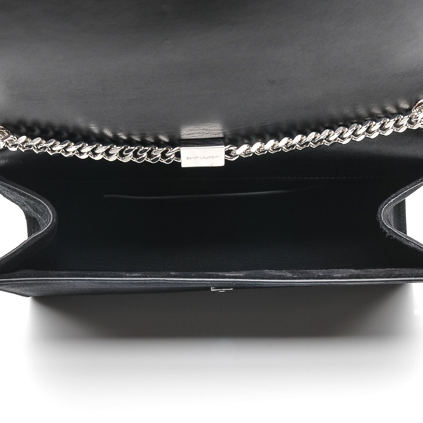 Suede Crystal Medium Classic Monogram Kate Satchel Nero Black