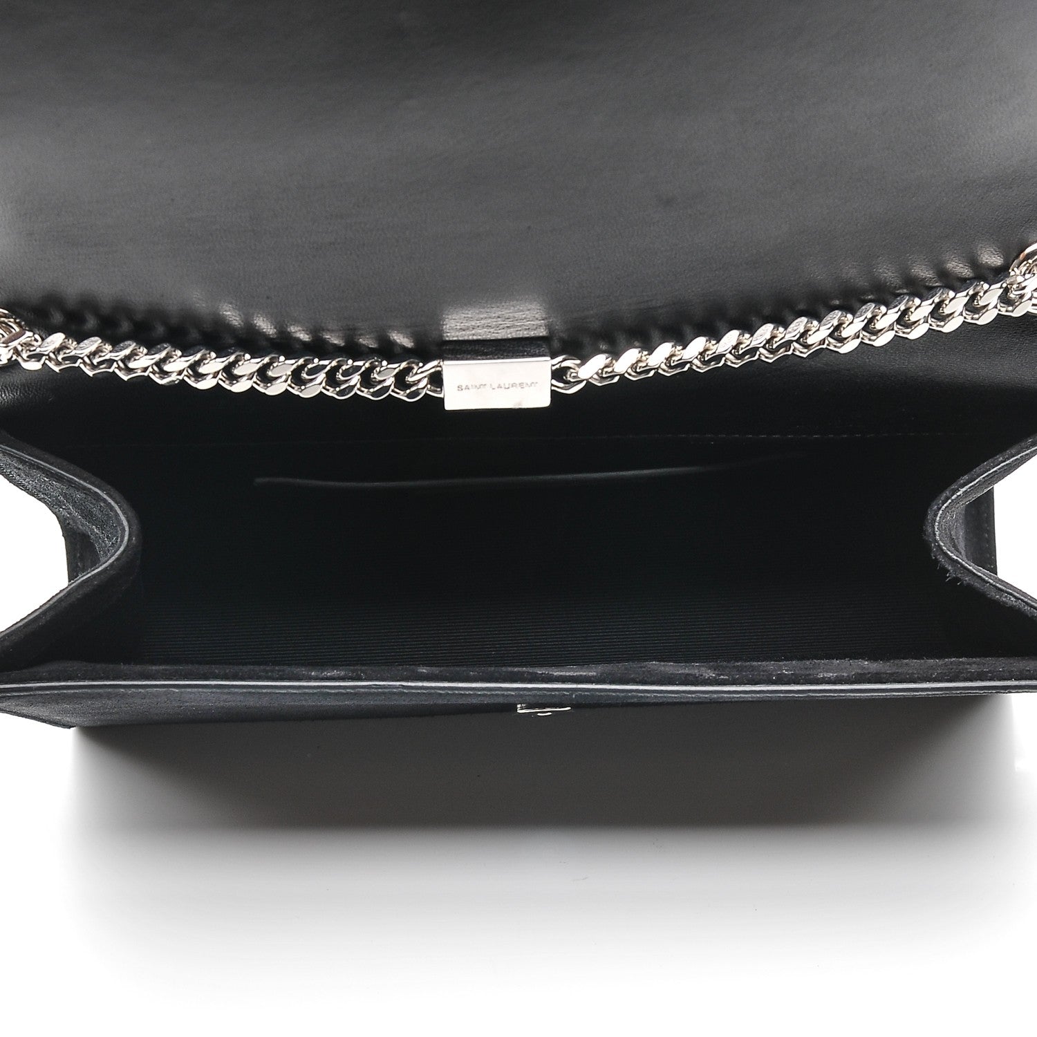 Saint Laurent Suede Crystal Medium Classic Monogram Kate Satchel Nero Black 6 of 6
