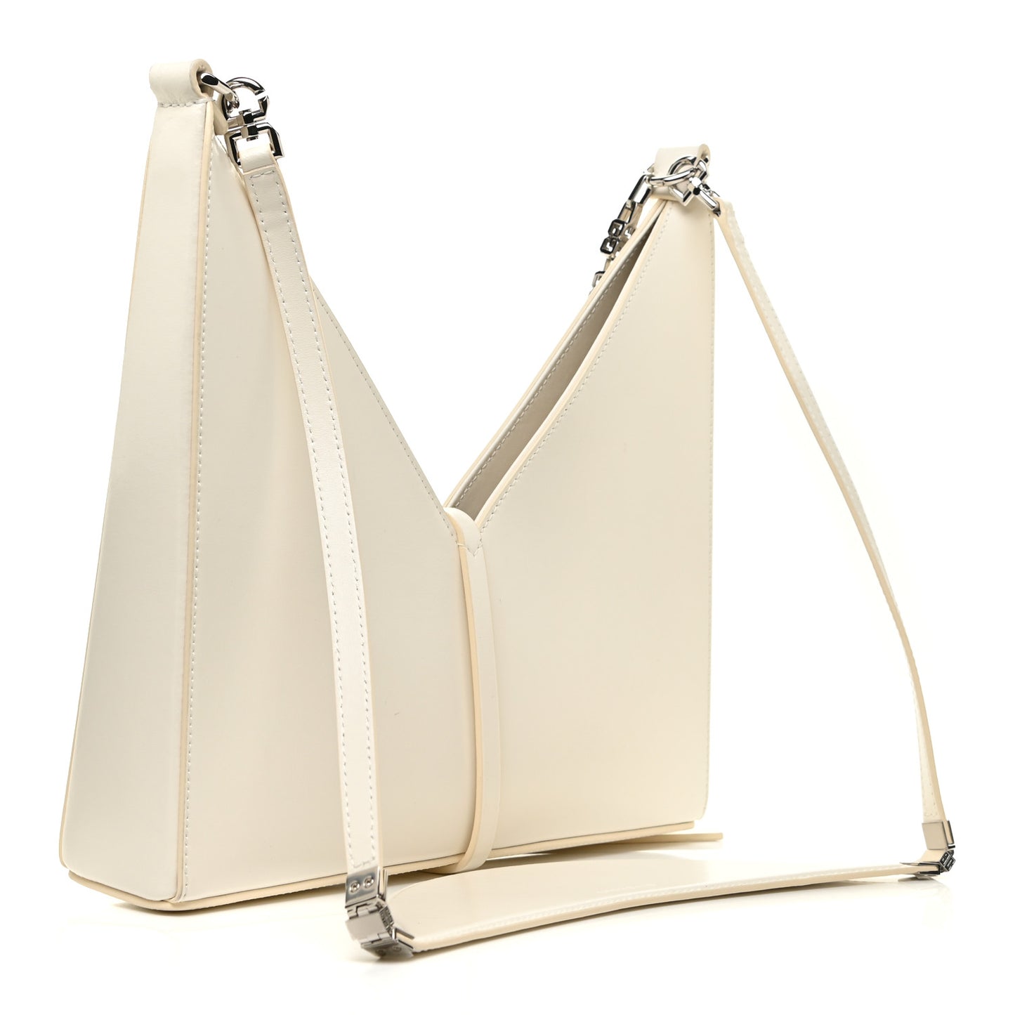 Box Calfskin Small Cut Out Shoulder Bag Ivory