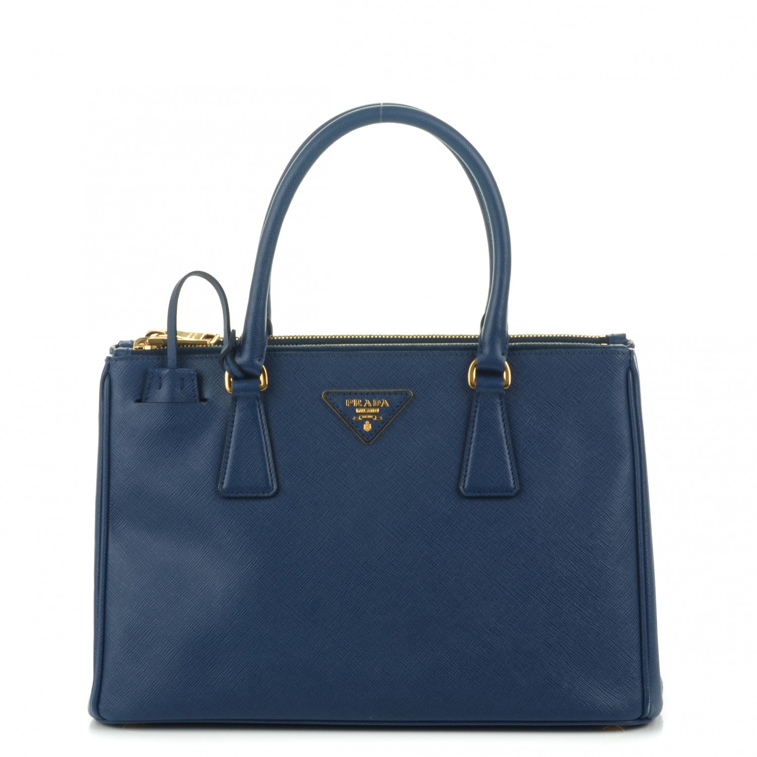 Prada Saffiano Small Galleria Double Zip Tote Bluette 1 of 8
