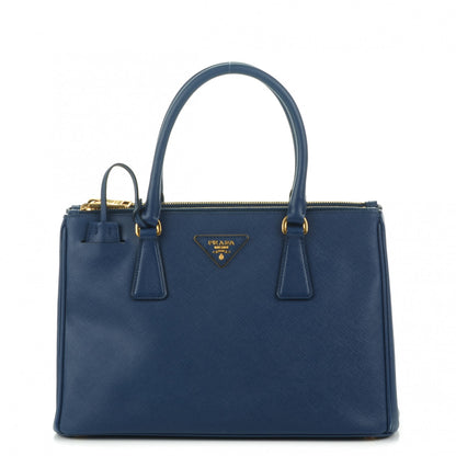 Prada Saffiano Small Galleria Double Zip Tote Bluette 1 of 8