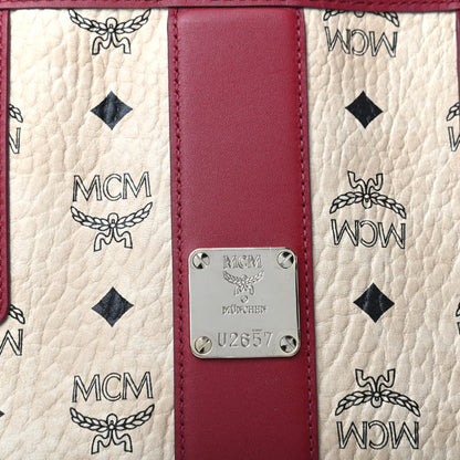 MCM Visetos Medium Liz Reversible Shopper Tote Beige Red 10 of 14