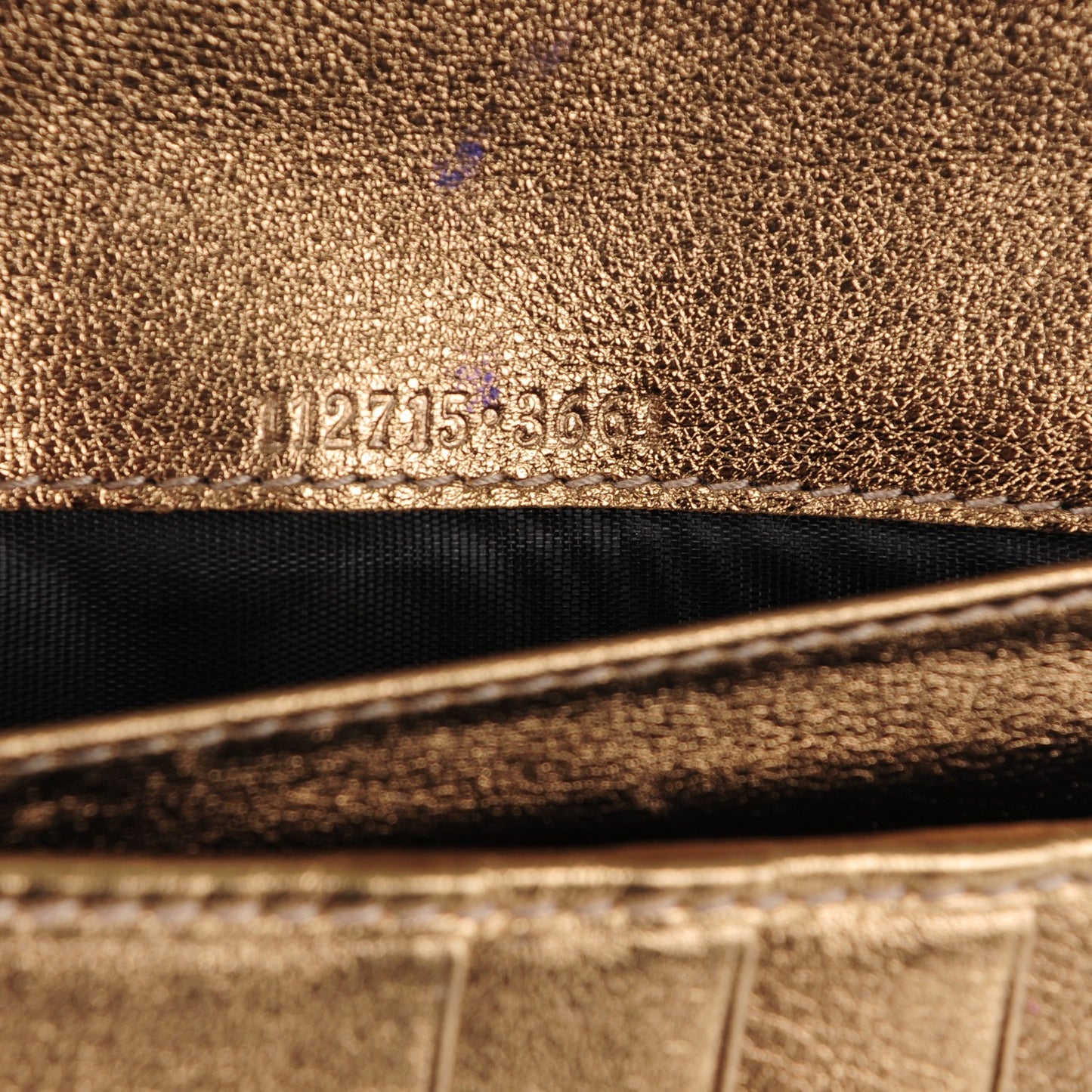 Crystal Monogram Metal Bar Continental Flap Wallet Gold