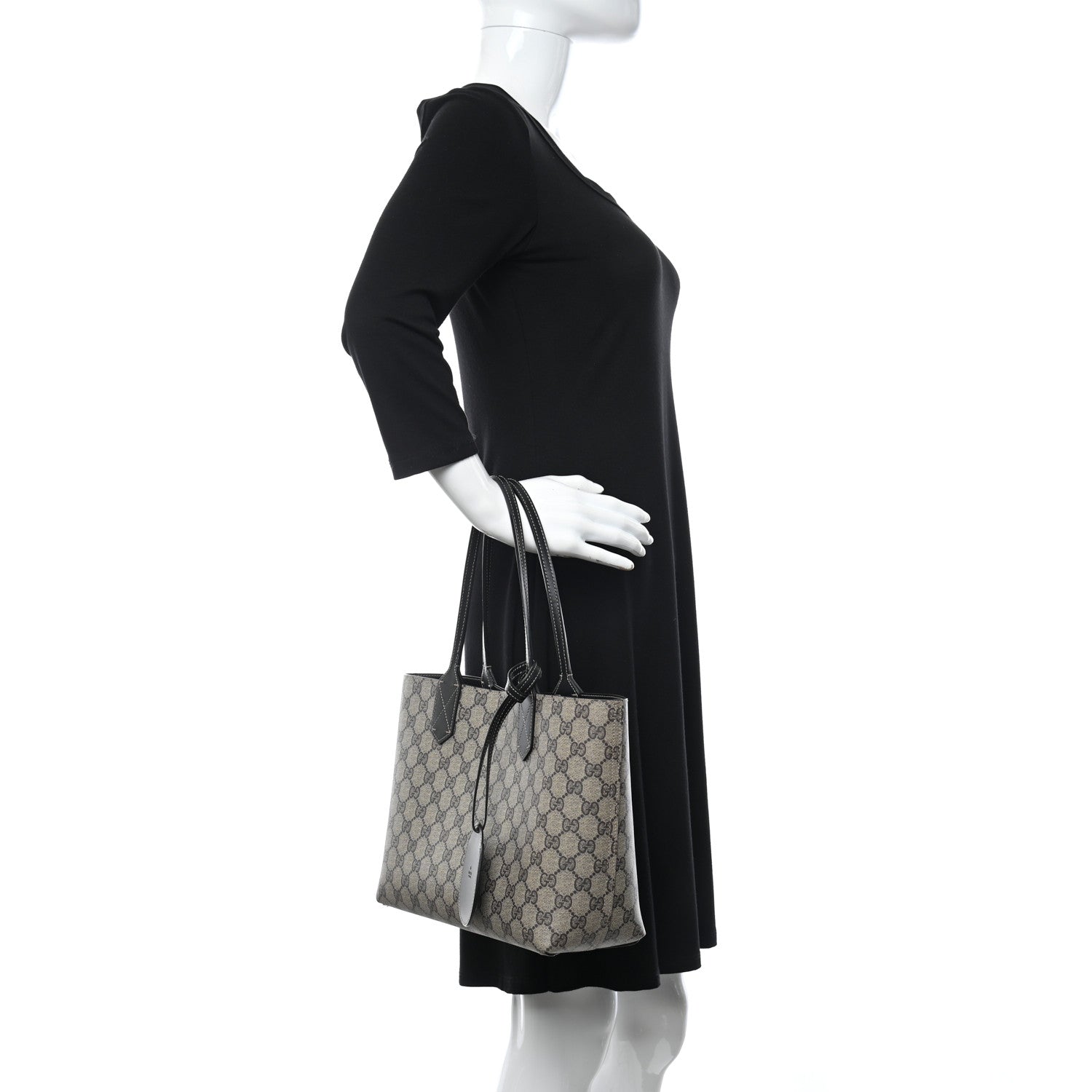 Gucci GG Supreme Monogram Small Reversible Tote Dark Brown 3 of 10