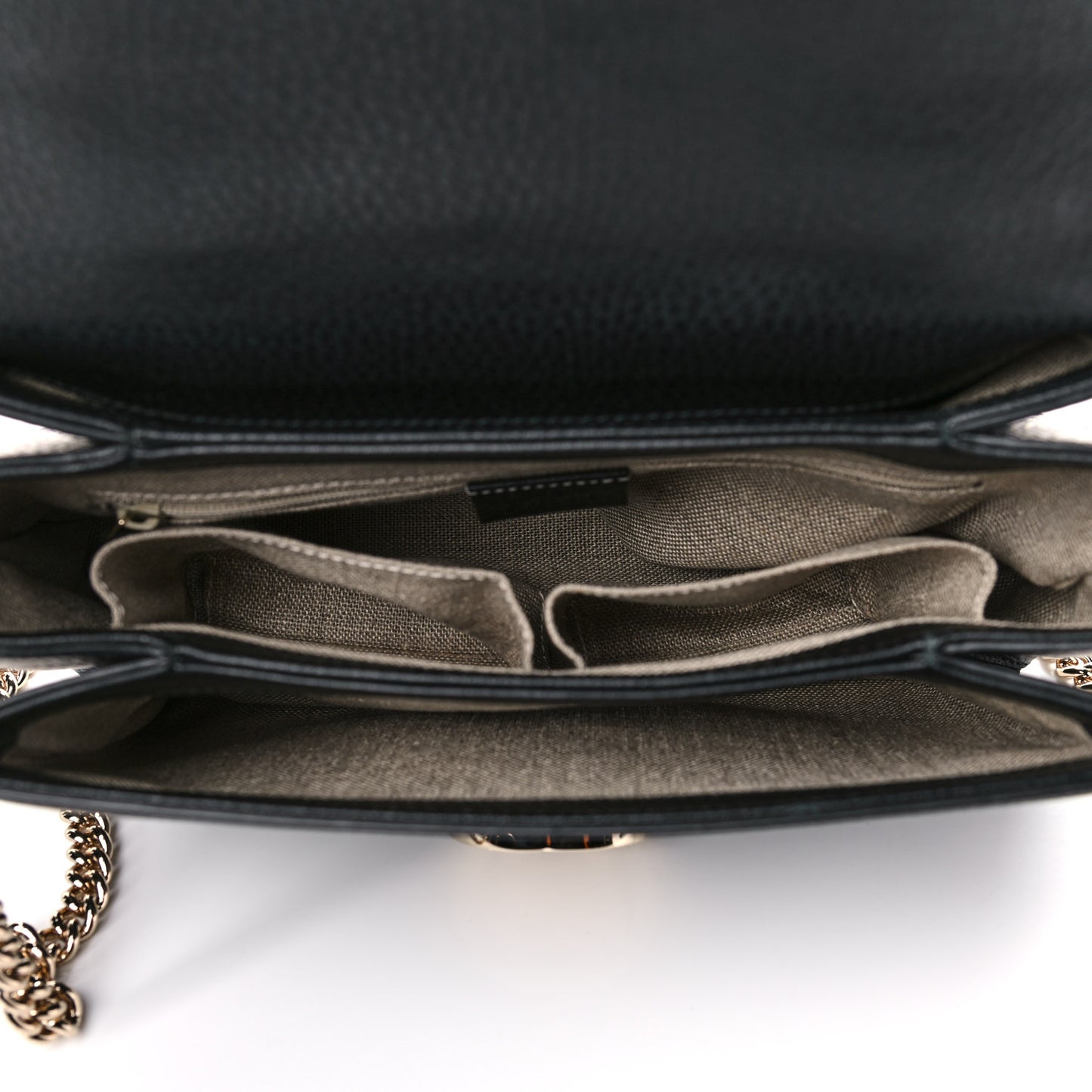 Dollar Calfskin Interlocking G Top Handle Shoulder Bag Black
