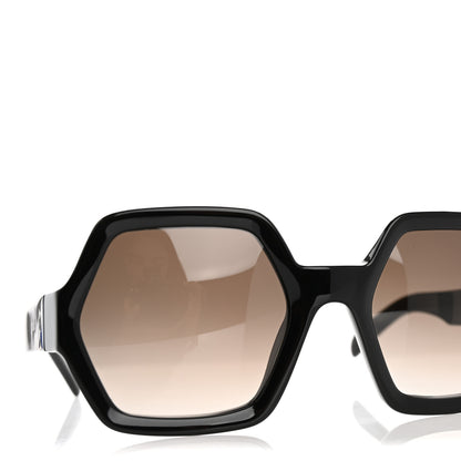Celine Acetate Octagon Polarized Sunglasses CL40131 Black 9 of 10