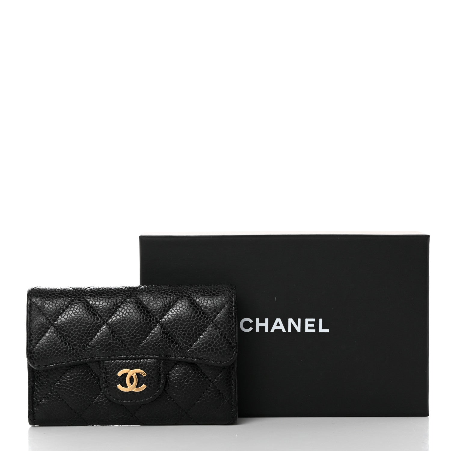 Chanel Caviar Quilted Flap Card Holder Wallet Black 12 of 12