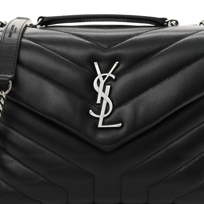 Saint Laurent Calfskin Y Quilted Monogram Small Loulou Chain Satchel Black 8 of 11