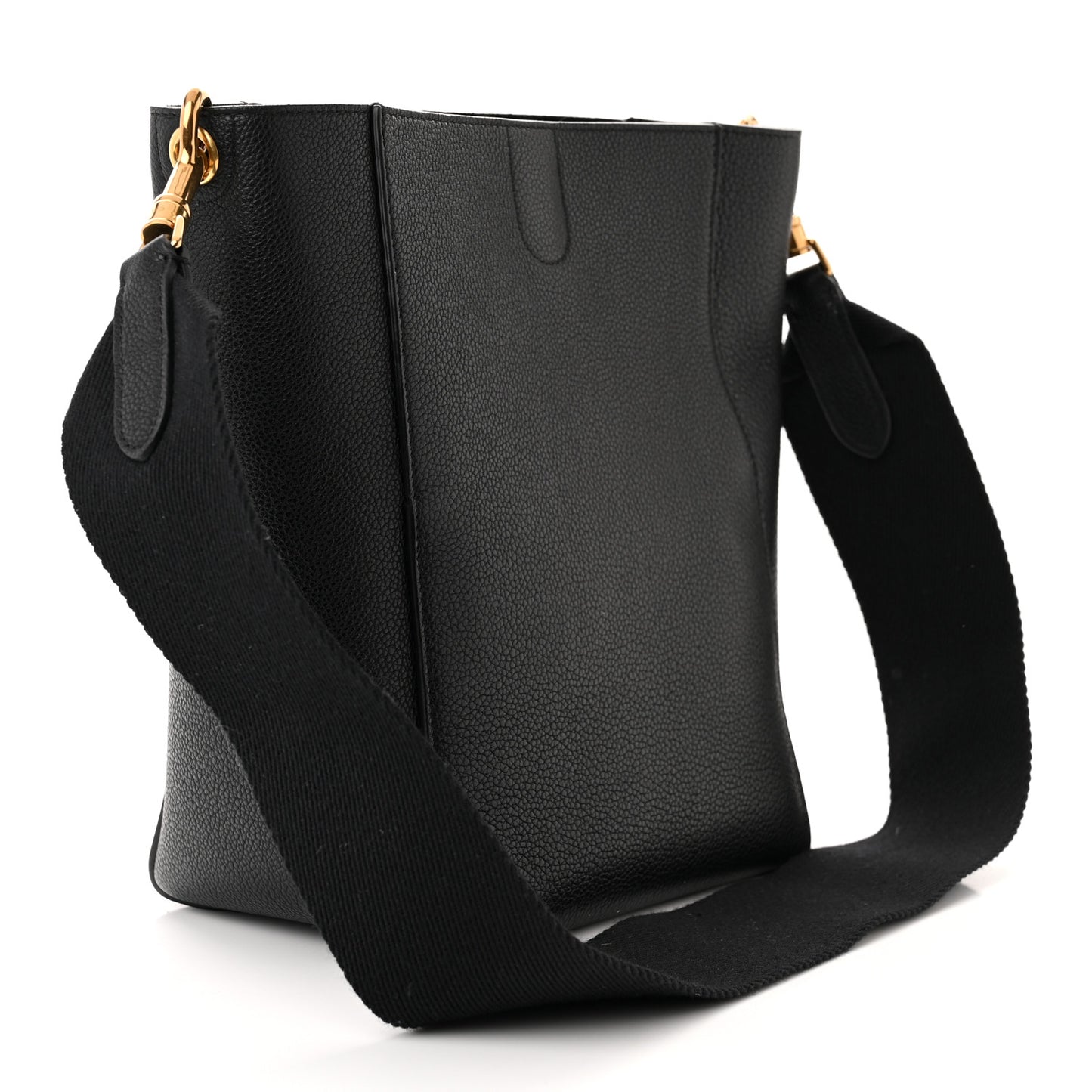 Soft Grained Calfskin Small Sangle Bucket Bag Black
