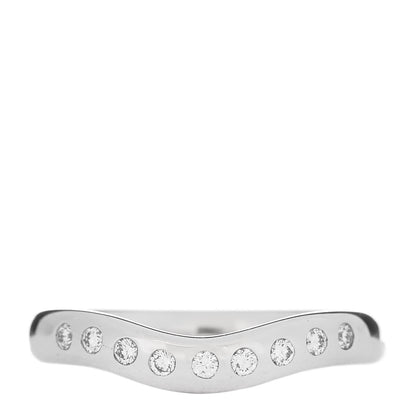 Tiffany Platinum Diamond Elsa Peretti Curved Wedding Band Ring 48 4.5 1 of 5