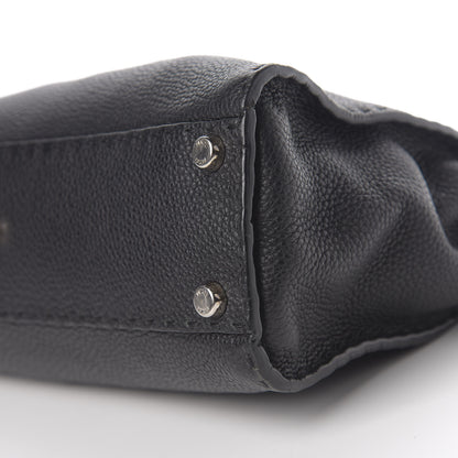 Fendi Cuoio Romano Selleria Bi-Color Medium Peekaboo Iconic Satchel Black Mou 7 of 8