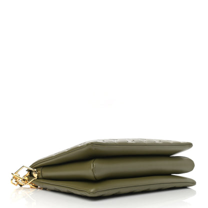 Louis Vuitton Lambskin Embossed Monogram Coussin MM Khaki 4 of 11
