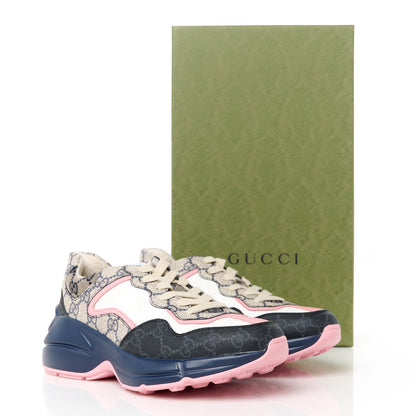 Gucci GG Supreme Monogram Rhyton Sneakers 36.5 Beige Blue Pale Pink 8 of 8