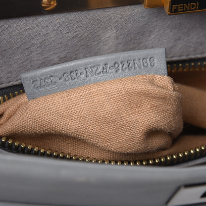 Fendi Vitello Suede Medium Peekaboo Iconic Satchel Grigio Chiaro 8 of 14