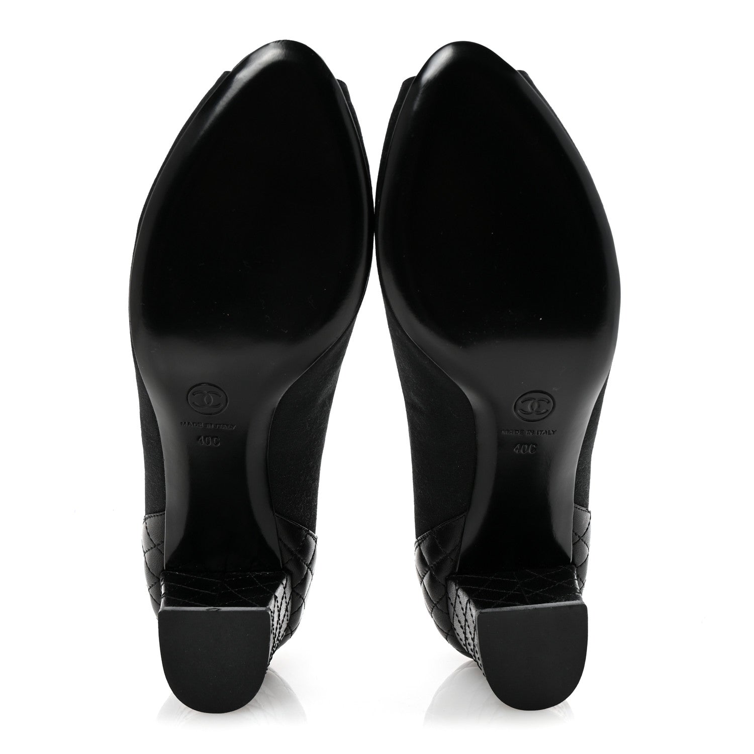 Chanel Nylon Lambskin Quilted Chain CC Pumps 40 Black 6 of 10