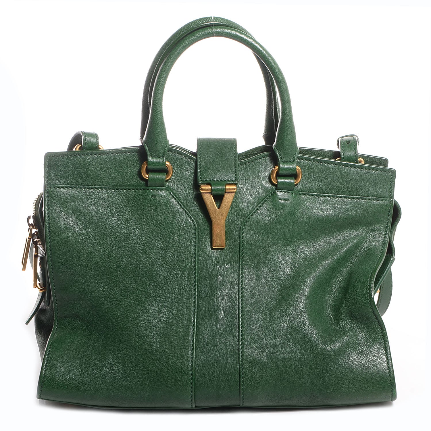 Saint Laurent Sheepskin Mini Cabas ChYc Tartan Green 1 of 9