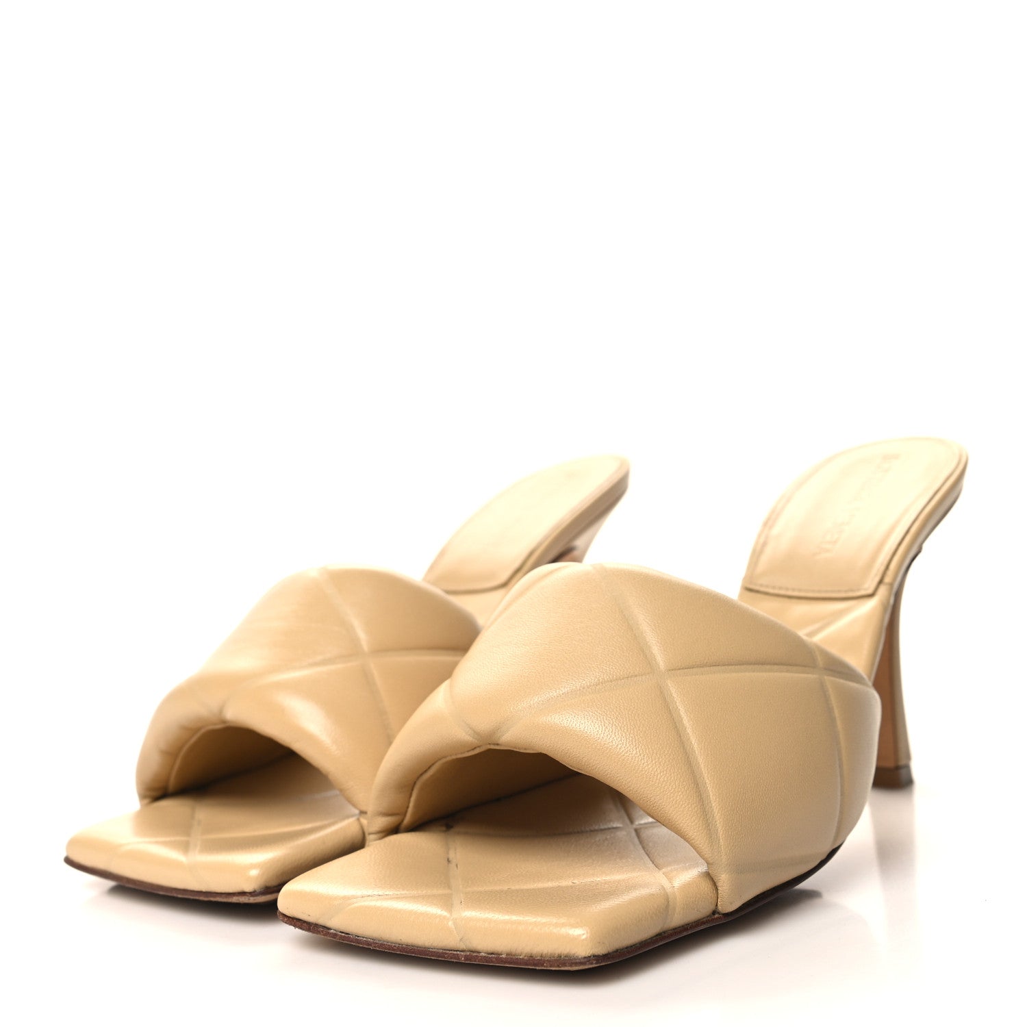 Bottega Veneta Nappa Quilted Rubber Lido Mule Sandals Cane Sugar 37.5 3 of 10