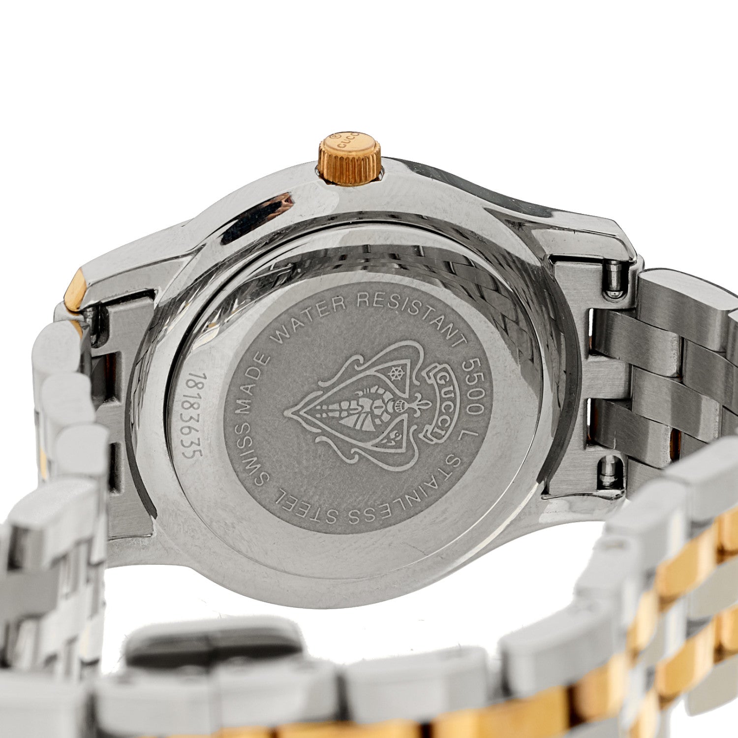 Gucci Stainless Steel Diamond Pink Mother of Pearl 27mm 5500L Two Tone Quartz Watch 4 of 4