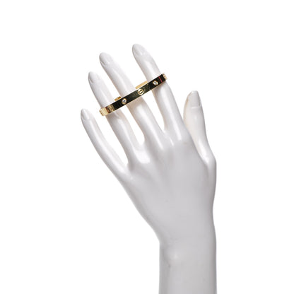 Cartier 18K Yellow Gold 4 Diamond LOVE Bracelet 17 2 of 7