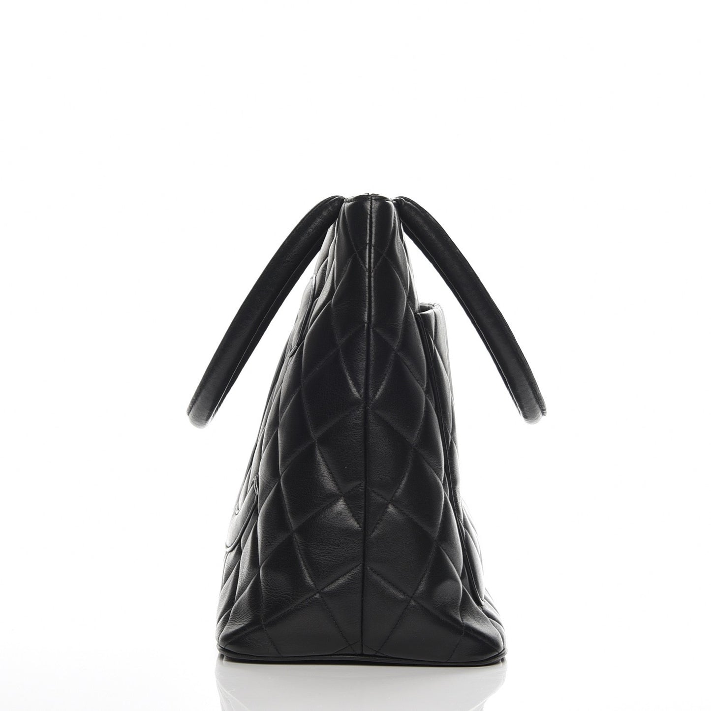 Lambskin Quilted Medallion Tote Black