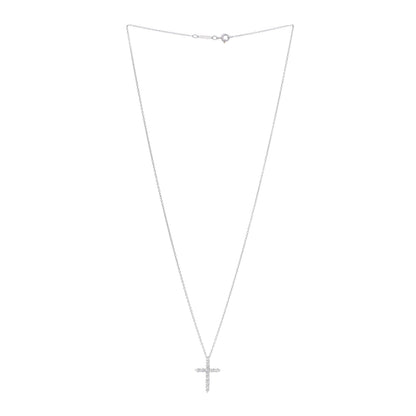 Tiffany Platinum Diamond Small Cross Pendant Necklace 3 of 6