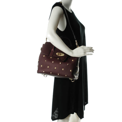 Mulberry Calfskin Studded Medium Cara Delevingne Convertible Satchel Oxblood 2 of 7