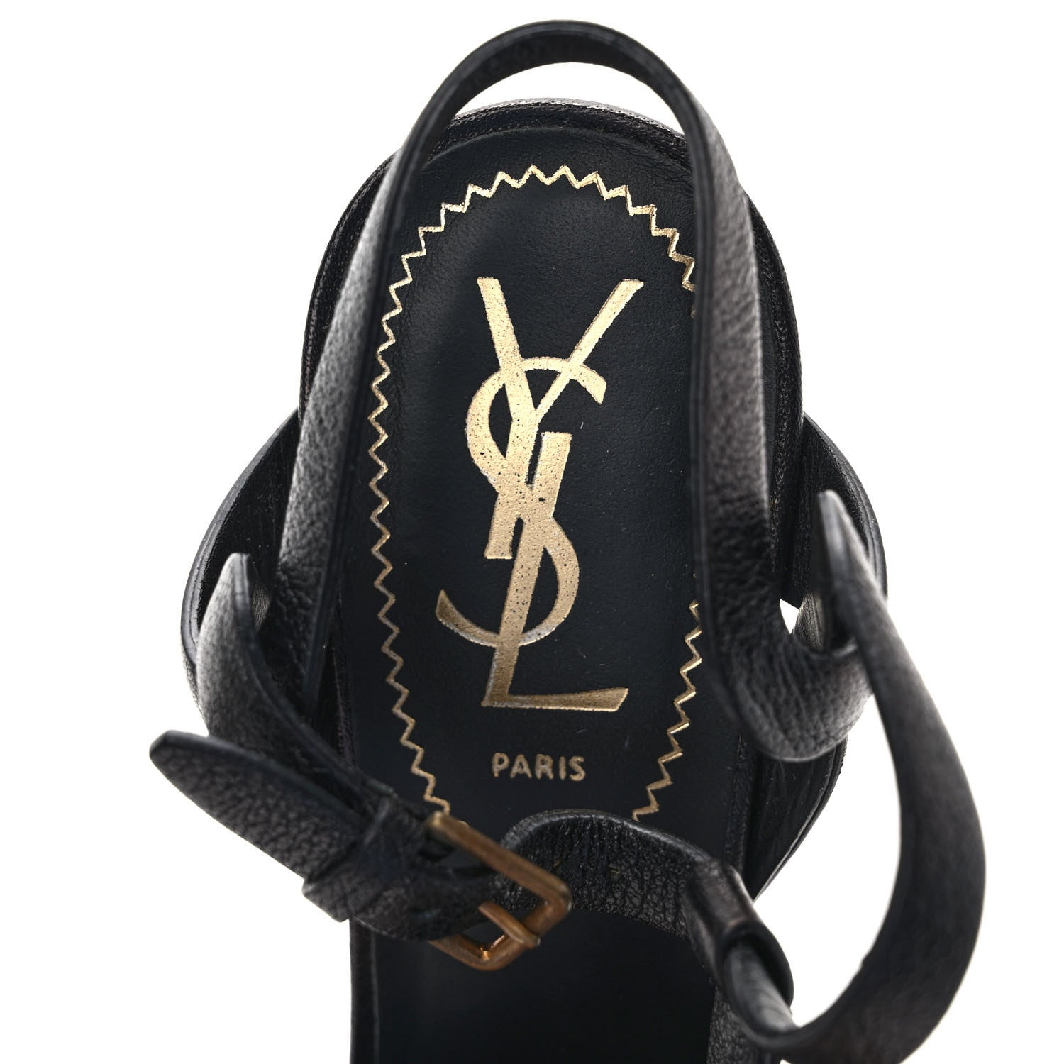 Saint Laurent Goatskin Tribute 105 Platform Sandals 35.5 Black 7 of 7