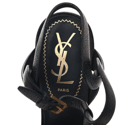 Saint Laurent Goatskin Tribute 105 Platform Sandals 35.5 Black 7 of 7