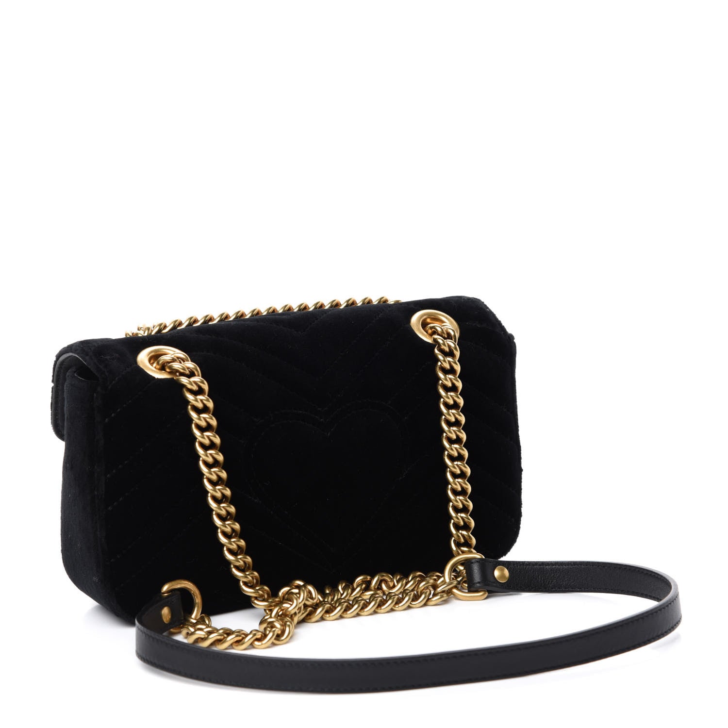 Gucci Velvet Matelasse Mini GG Marmont Shoulder Bag Black 4 of 11