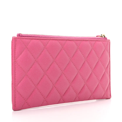 Chanel Caviar Quilted Classic Zip Pouch Pink 3 of 7