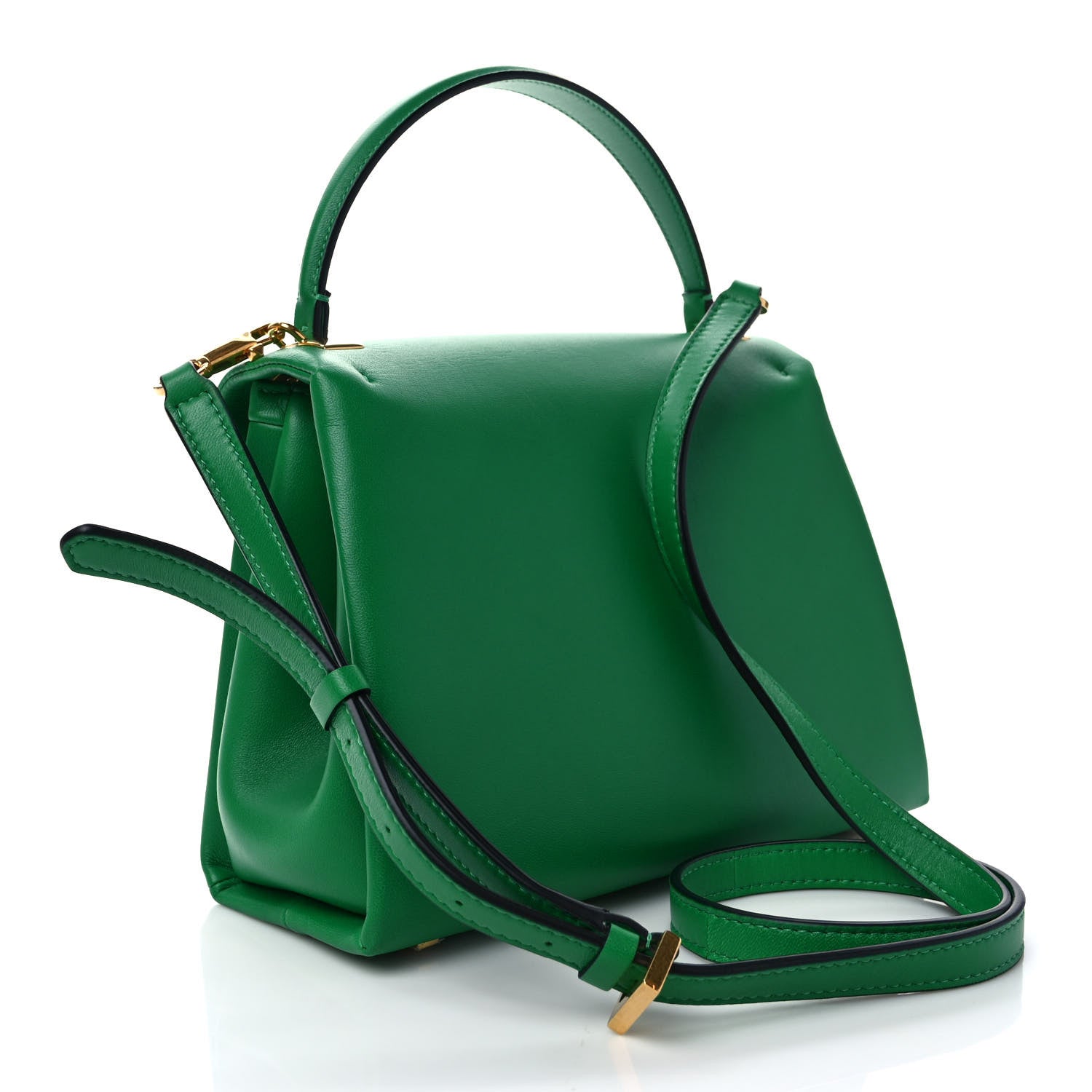 Valentino Garavani Nappa Tonal Monochrome Small One Stud Top Handle Bag Gea Green 3 of 9