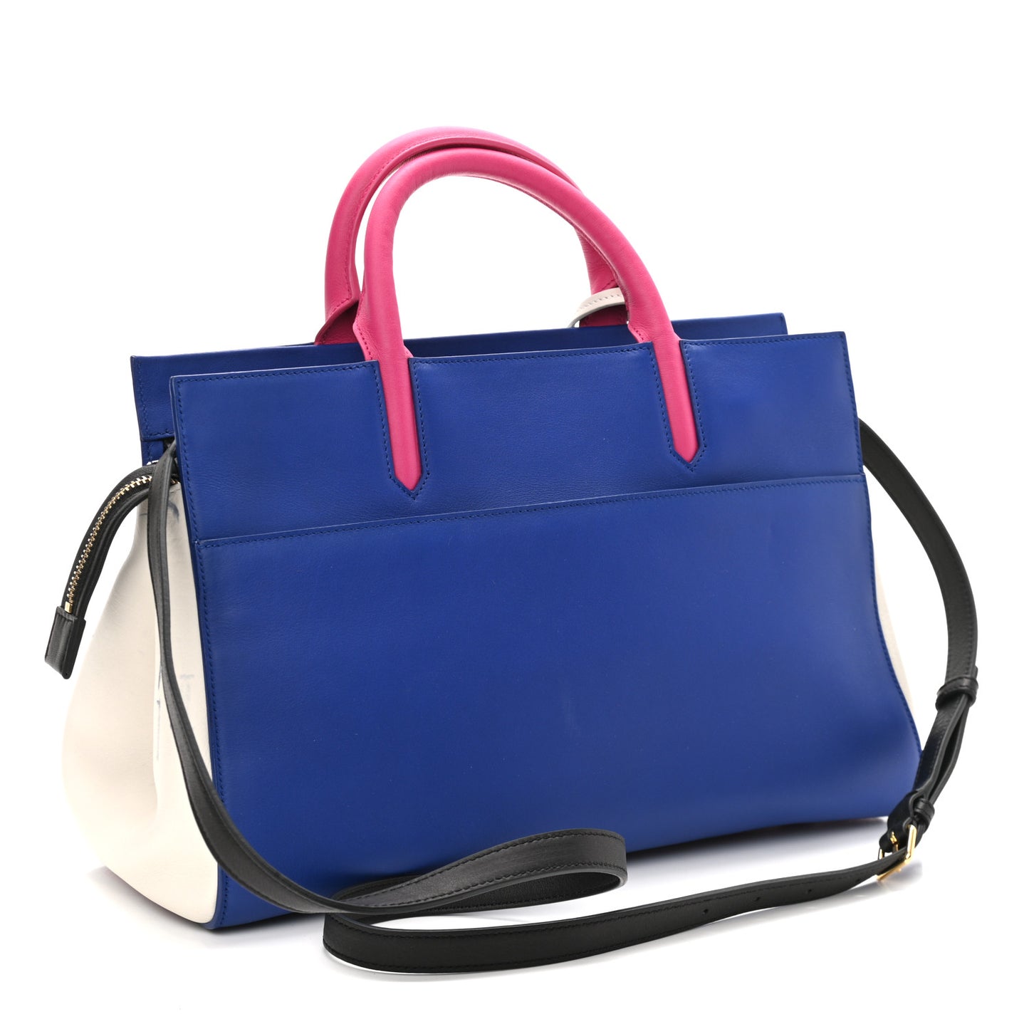 Calfskin Small Cabas Rive Gauche Blue White Pink