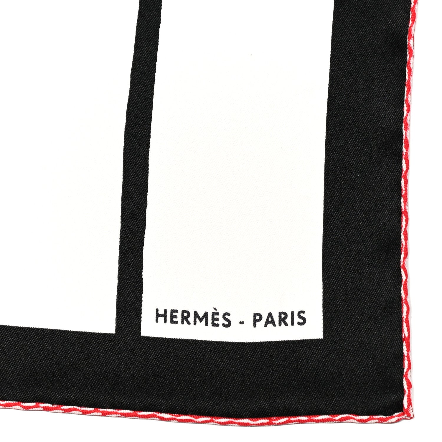 Hermes Silk Swinging Saint Germain Scarf 70 White Black Rouge 2 of 6