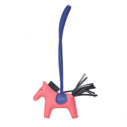 Hermes Milo Lambskin Grigri Rodeo Horse Bag Charm PM Rose Azalee Vert Cypress Bleu Electrique 1 of 5
