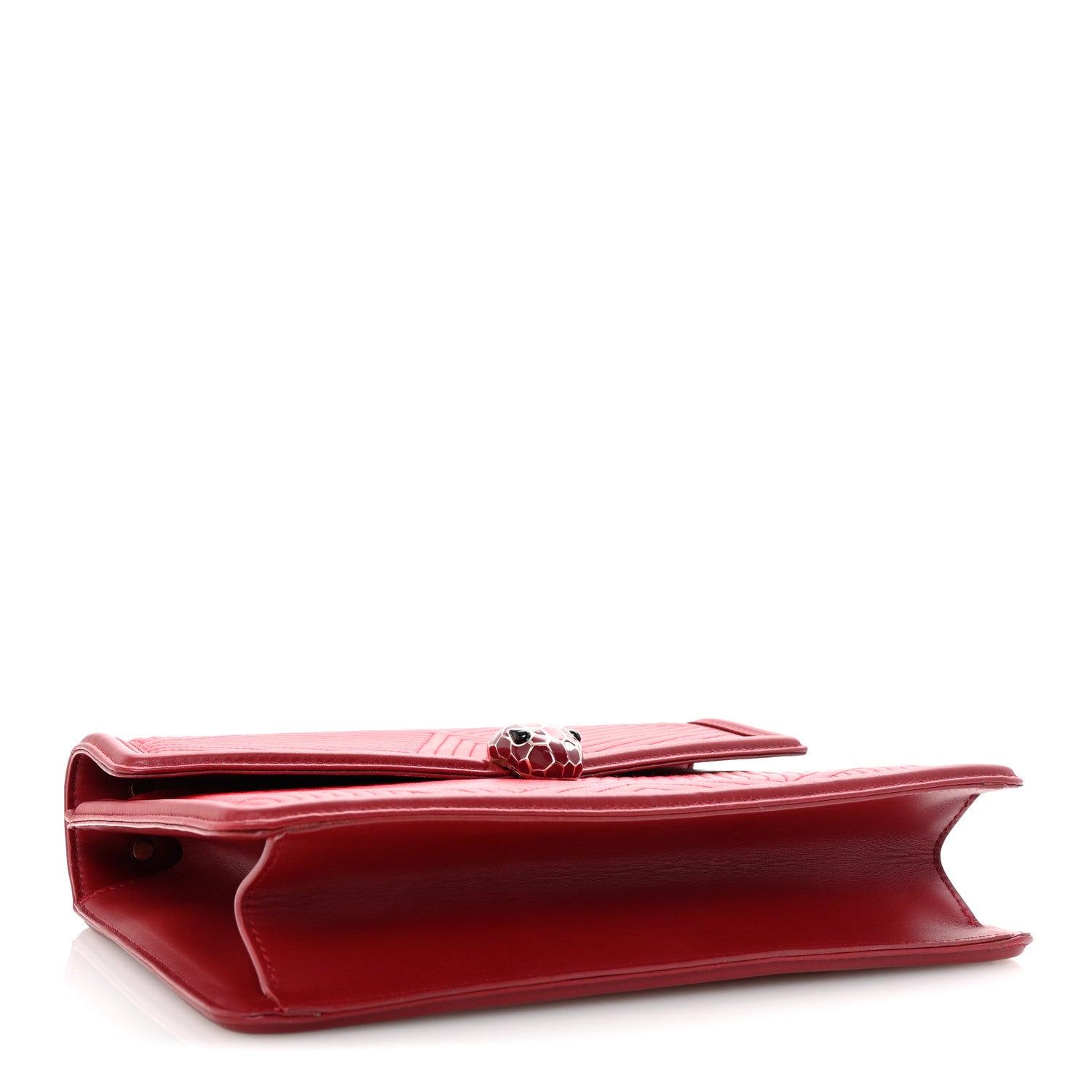 Bulgari Quilted Nappa Smooth Calfskin Serpenti Forever Diamond Blast Shoulder Bag Red 4 of 9