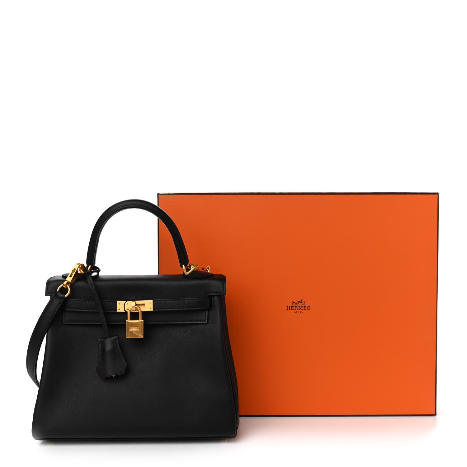 Hermes Swift Horseshoe Kelly Retourne 25 Black Rose Pourpre 11 of 11