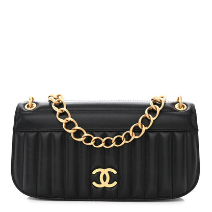 Chanel Calfskin Vertical Quilted Single Flap Black 1 of 12