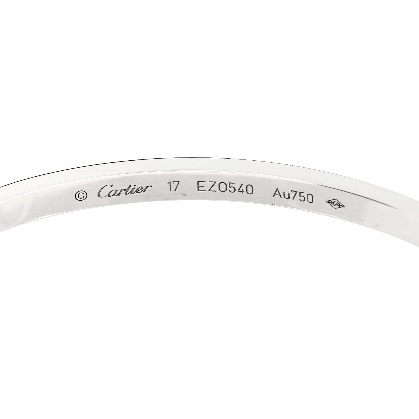 18K White Gold Small LOVE Bracelet 17