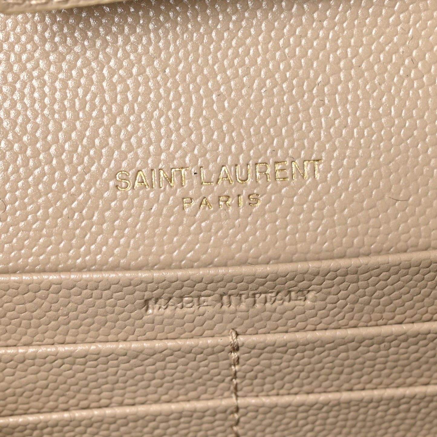 Grain De Poudre Mixed Matelasse Triquilt Monogram Chain Wallet Dark Beige