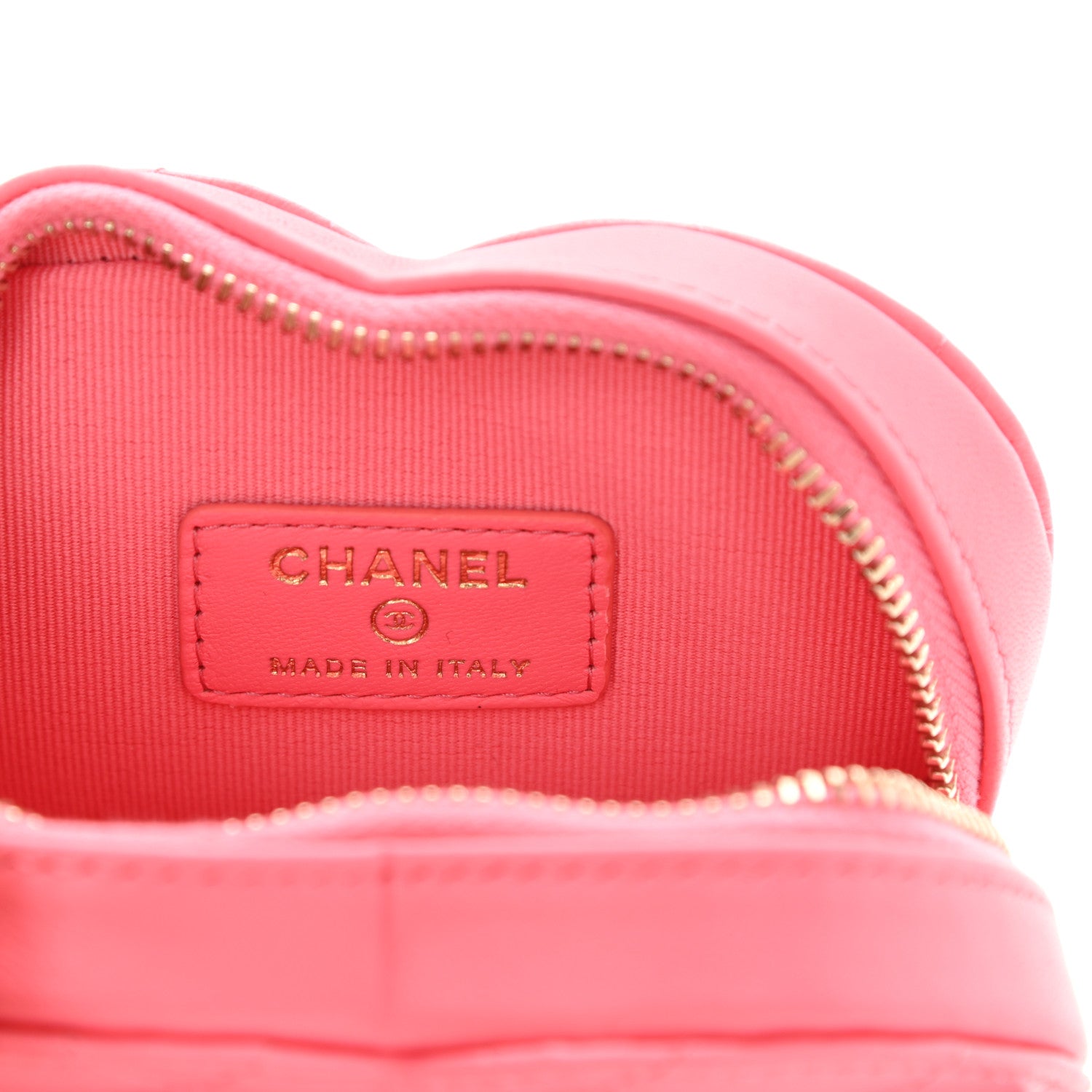 Chanel Lambskin Quilted CC In Love Heart Waist Belt Bag With Chain Pink 8 of 9