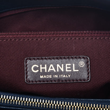 Chanel Patent Goatskin Quilted Small CC Eyelet Tote Blue 6 of 8