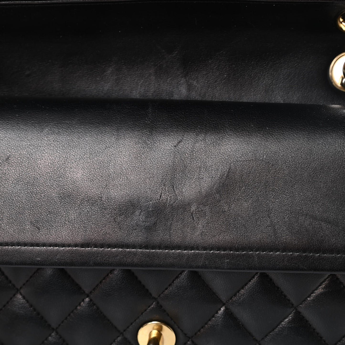 Lambskin Quilted Medium Double Flap Black