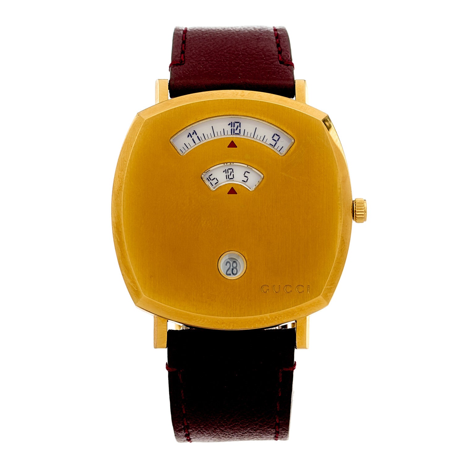 Gucci Stainless Steel Calfskin 38mm Grip Quartz Watch Burgundy 1 of 5