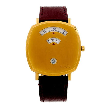 Gucci Stainless Steel Calfskin 38mm Grip Quartz Watch Burgundy 1 of 5